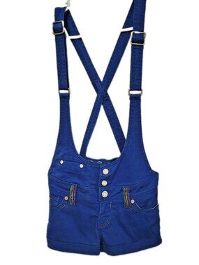 Vintage Y2K COOGI Women’s Blue Denim Shortalls Overalls Size 7/8 Embroidered